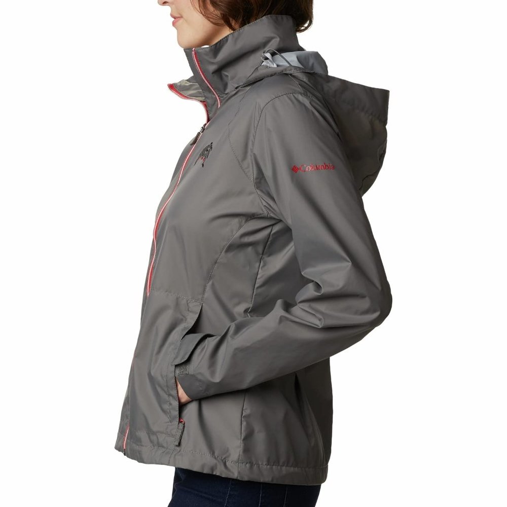 Columbia Women's Ohio State University Buckeyes Waterproof Hooded Jacket Gray XL - Picture 2 of 8